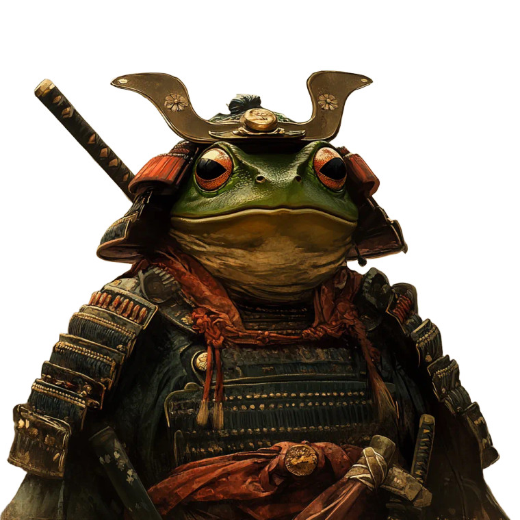 Samurai Frog V10 Vinyl Car Decal Sticker – Waterproof & UV-Resistant 8"