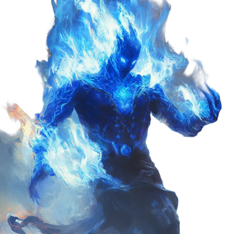 Blue Fire Elemental Vinyl Car Decal Sticker – Waterproof & UV-Resistant 8"