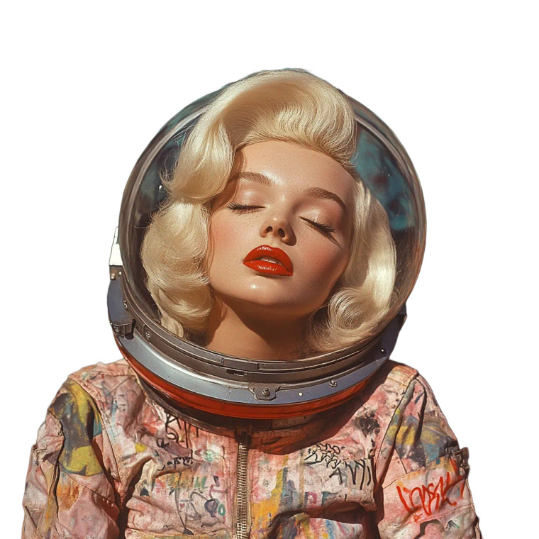 Marilyn Monroe Astronaut V2 Vinyl Car Decal Sticker – Waterproof & UV-Resistant 8"