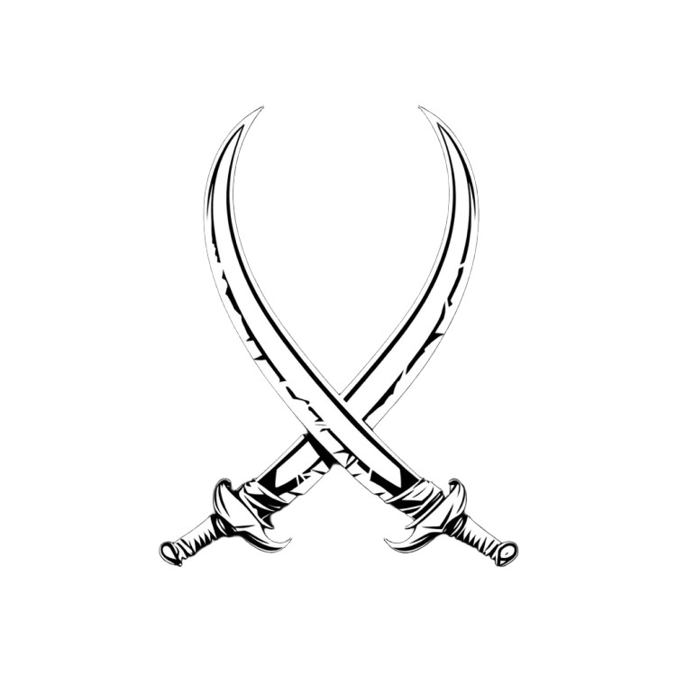 Pirate Swords Moon Vinyl Car Decal Sticker – Waterproof & UV-Resistant 8"