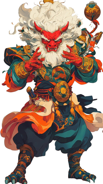 Nian Beast Dance Vinyl Car Decal Sticker – Waterproof & UV-Resistant 8"