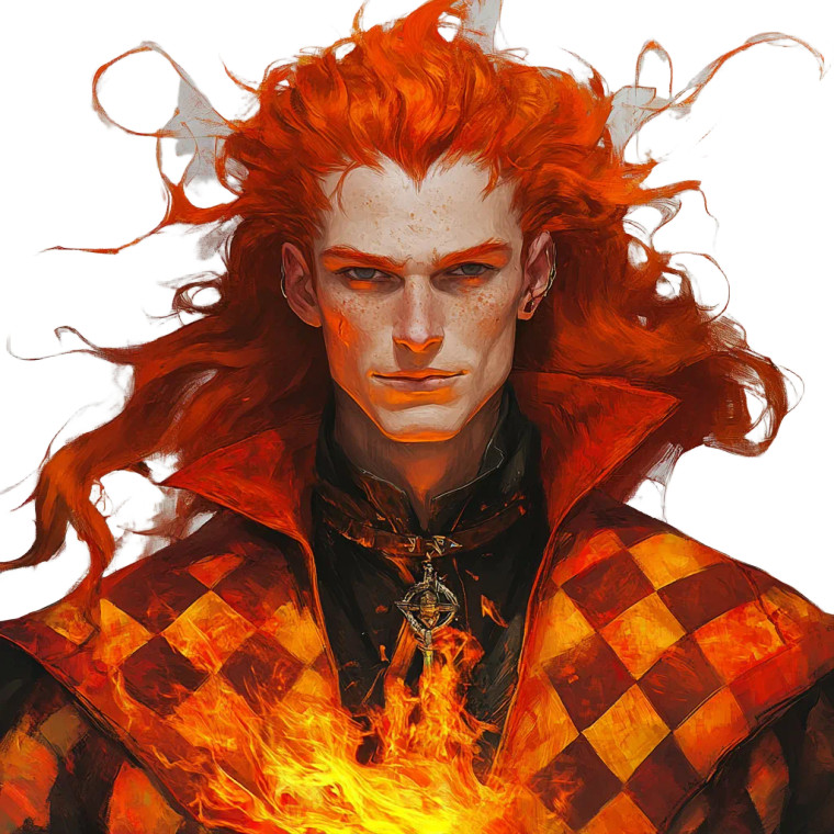 Fiery Fire Genasi Vinyl Car Decal Sticker – Waterproof & UV-Resistant 8"