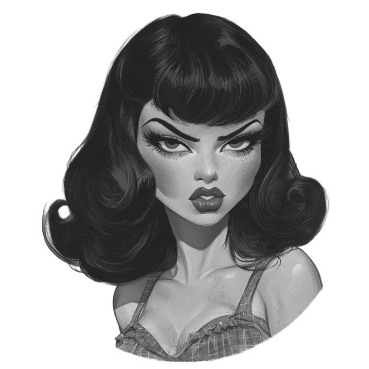 Devilish Betty Page Vinyl Car Decal Sticker – Waterproof & UV-Resistant 8"