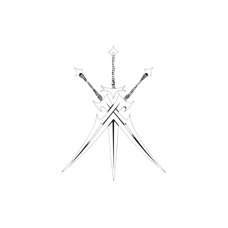 Gothic Crossed Swords Vinyl Car Decal Sticker – Waterproof & UV-Resistant 8"