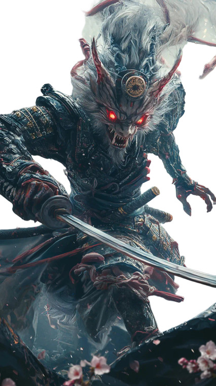 Samurai Yokai Battle Vinyl Car Decal Sticker – Waterproof & UV-Resistant 8"