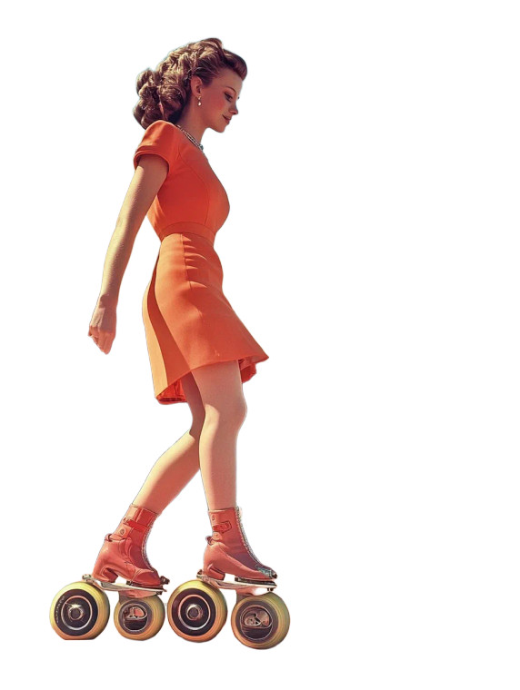 Futuristic Roller Blading Vinyl Car Decal Sticker – Waterproof & UV-Resistant 8"