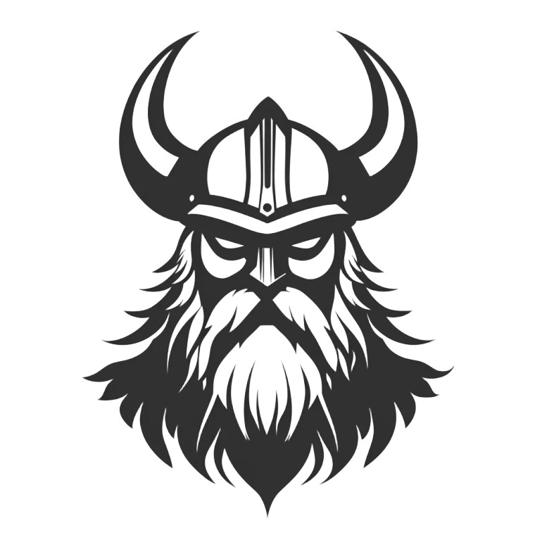 Viking Face Logo Vinyl Car Decal Sticker – Waterproof & UV-Resistant 8"