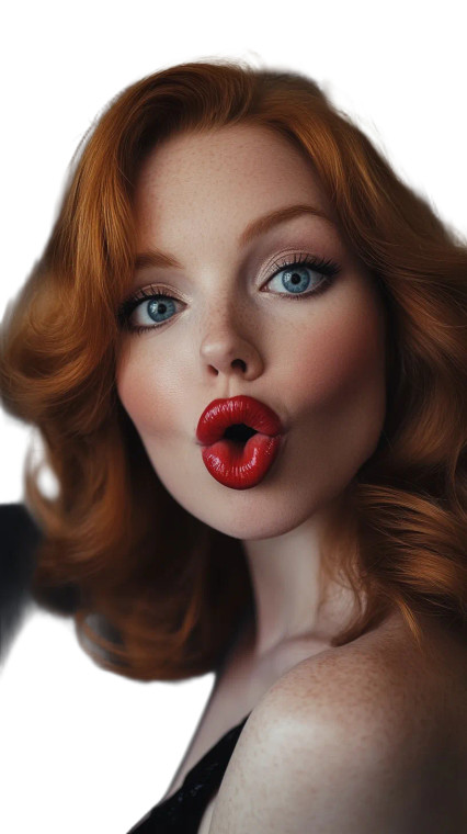 Flirtatious Ginger Woman Vinyl Car Decal Sticker – Waterproof & UV-Resistant 8"