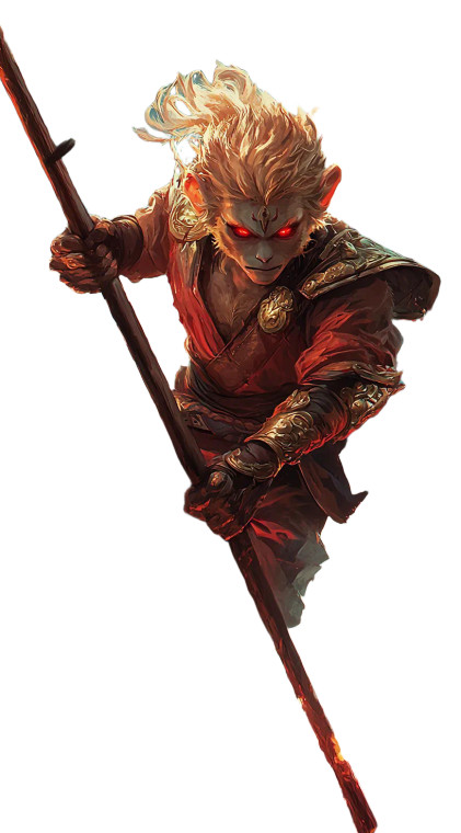 Golden Monkey Warrior V6 Vinyl Car Decal Sticker – Waterproof & UV-Resistant 8"