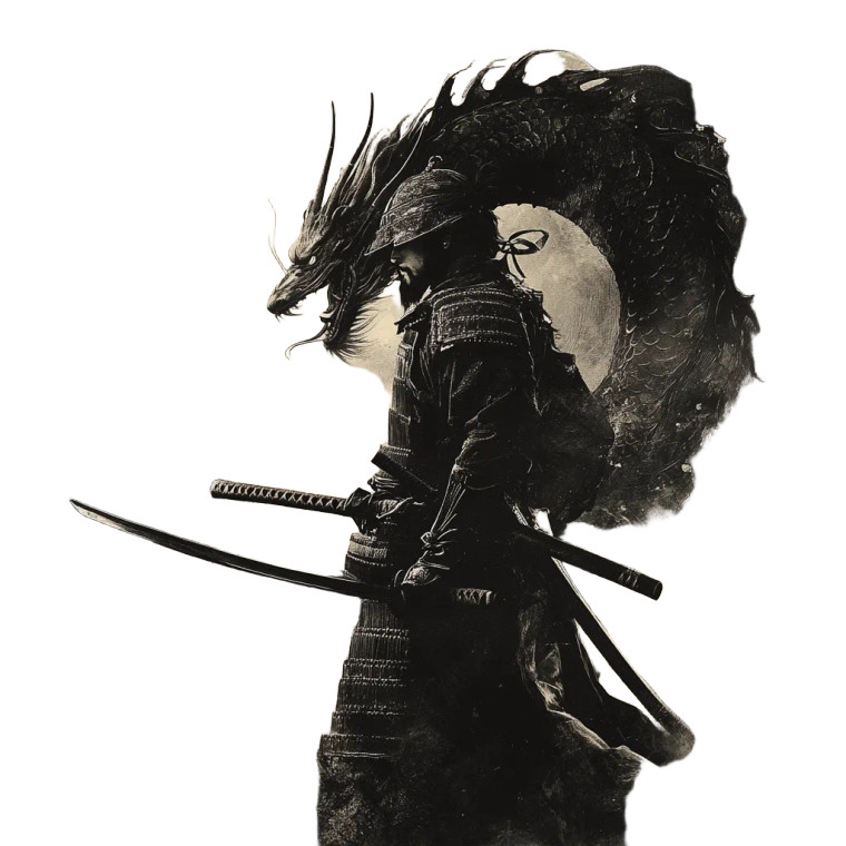 Samurai With Dragon V5 Vinyl Car Decal Sticker – Waterproof & UV-Resistant 8"