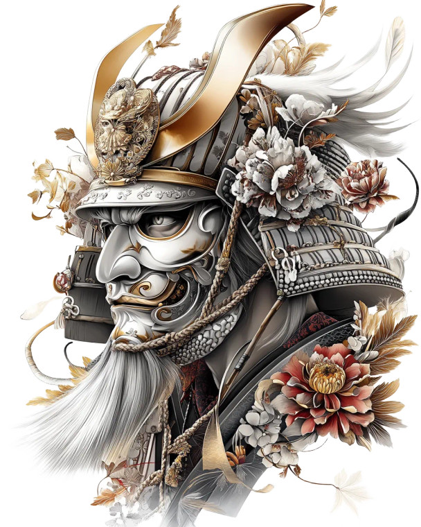 Japanese Masked General Vinyl Car Decal Sticker – Waterproof & UV-Resistant 8"