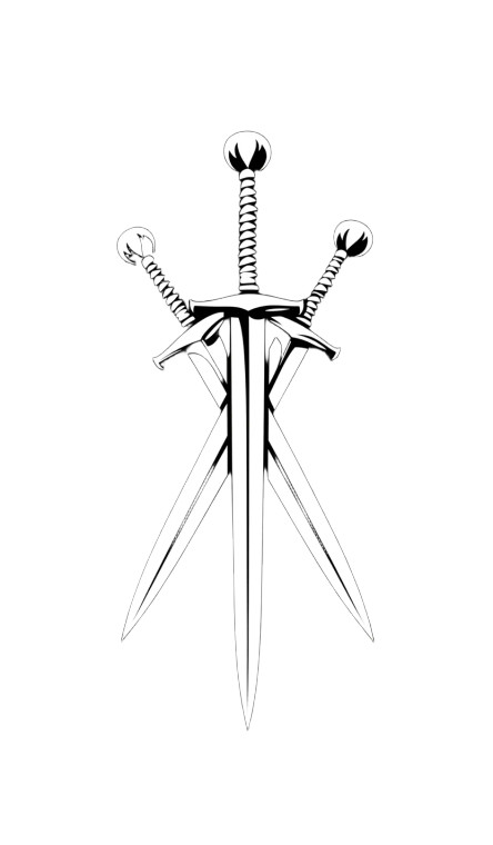 Crossed Sword Crest Vinyl Car Decal Sticker – Waterproof & UV-Resistant 8"