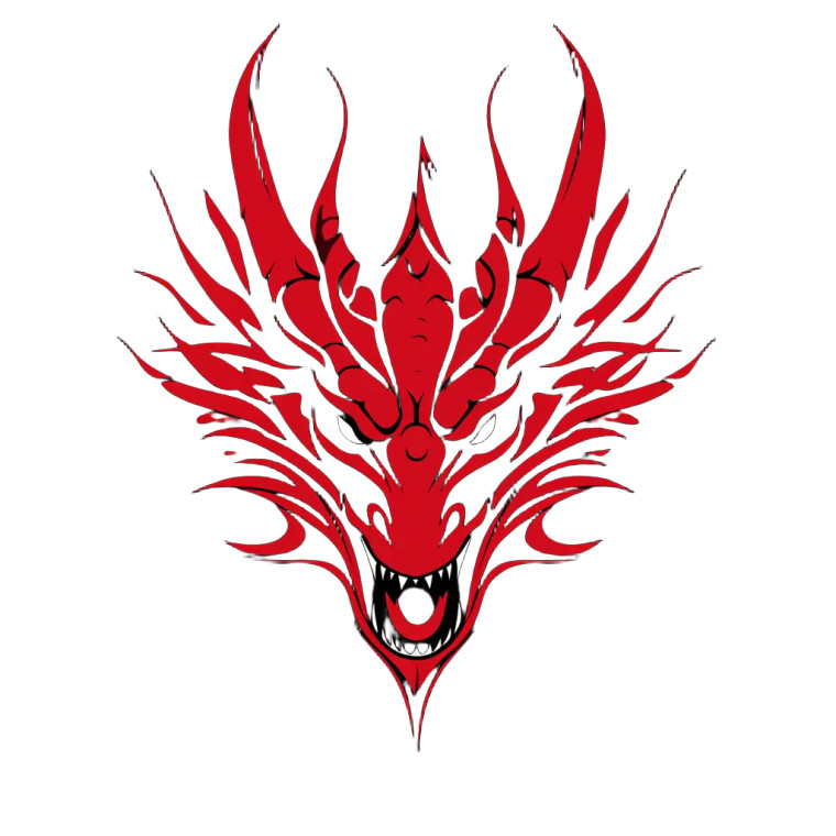 Dragon Face Illustration V2 Vinyl Car Decal Sticker – Waterproof & UV-Resistant 8"