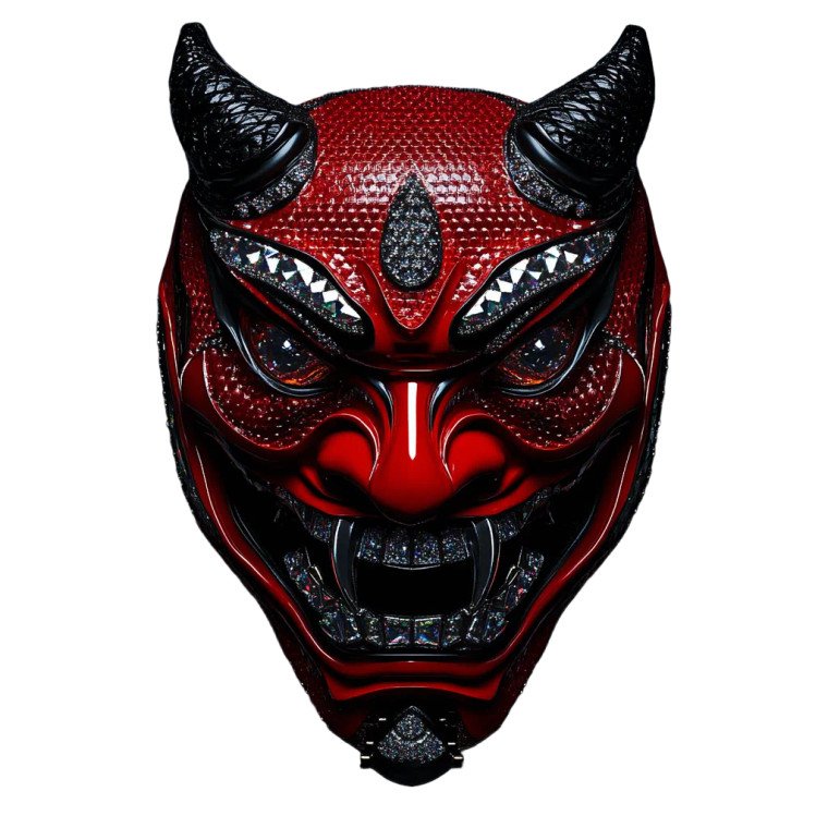 Hannya Demon Mask Vinyl Car Decal Sticker – Waterproof & UV-Resistant 8"