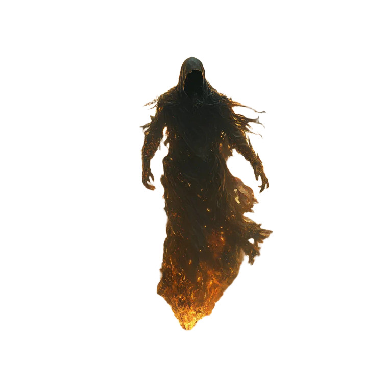 Flaming Scythe Specter Vinyl Car Decal Sticker – Waterproof & UV-Resistant 8"