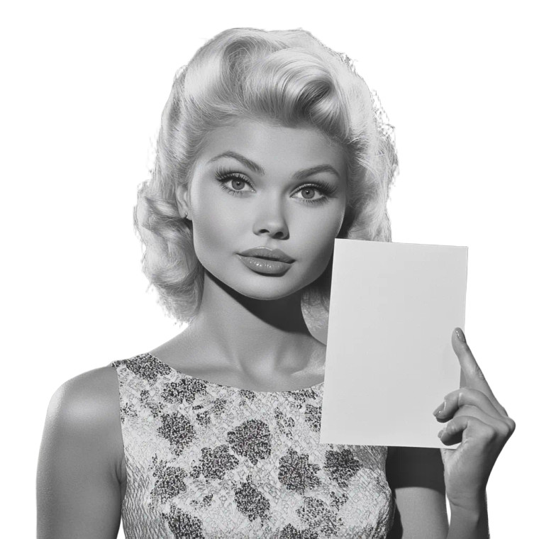 Vintage Blonde Pointing Vinyl Car Decal Sticker – Waterproof & UV-Resistant 8" Vintage Blonde Pointing Vinyl Car Decal Sticker – Waterproof & UV-Resistant 8"