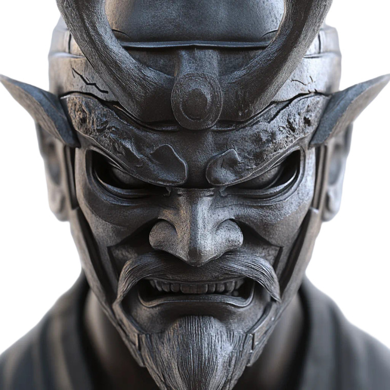 Samurai Mask V18 Vinyl Car Decal Sticker – Waterproof & UV-Resistant 8"