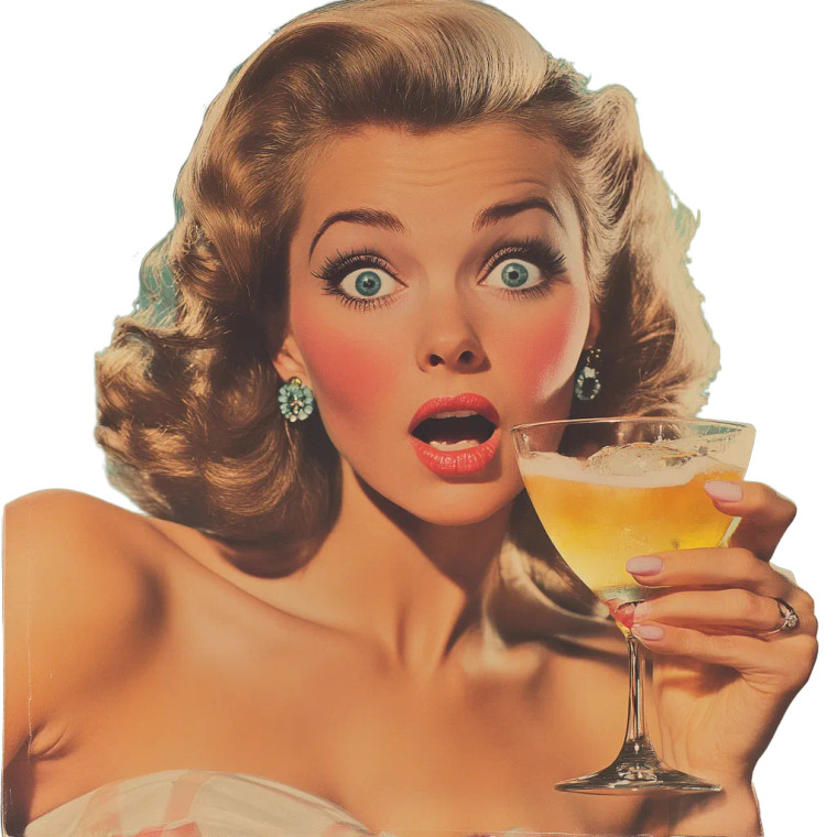 Shocked 50S Lady Vinyl Car Decal Sticker – Waterproof & UV-Resistant 8"