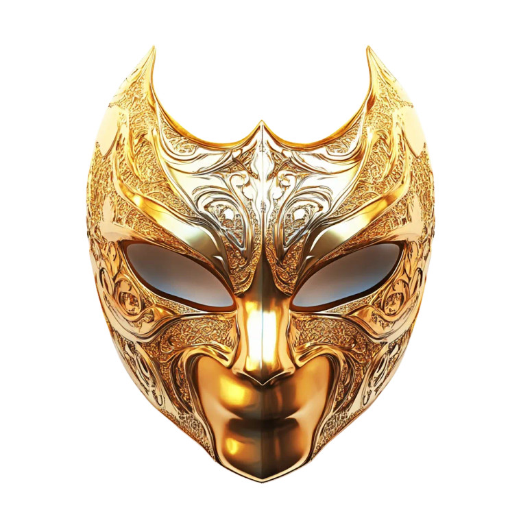 Golden Super Hero Mask Vinyl Car Decal Sticker – Waterproof & UV-Resistant 8"