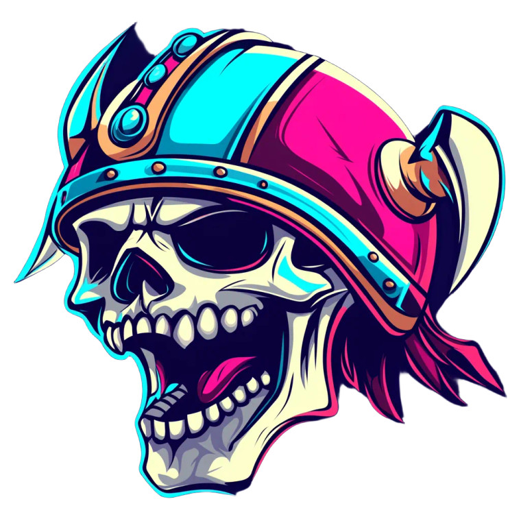 Norse Skull Logo Vinyl Car Decal Sticker – Waterproof & UV-Resistant 8"