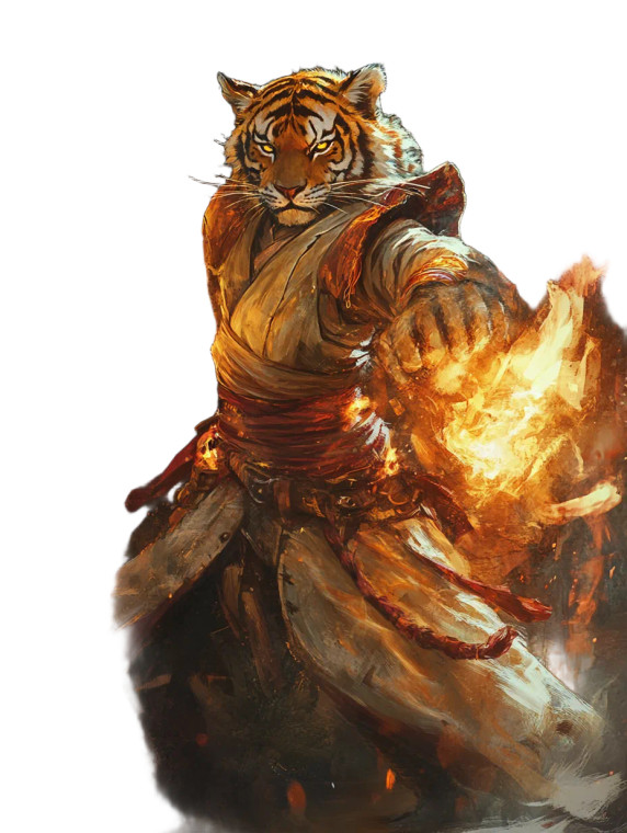 Fire Mage Tiger Vinyl Car Decal Sticker – Waterproof & UV-Resistant 8"