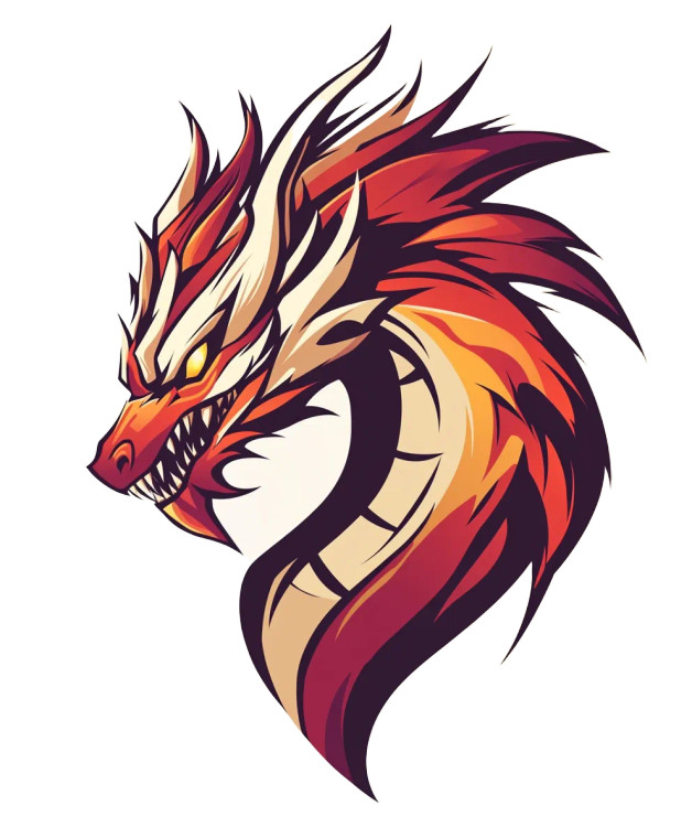 Majestic Dragon Mascot Vinyl Car Decal Sticker – Waterproof & UV-Resistant 8"