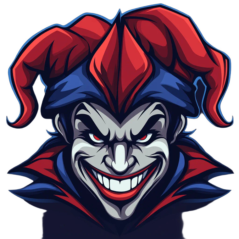 Jester Head Logo Vinyl Car Decal Sticker – Waterproof & UV-Resistant 8"