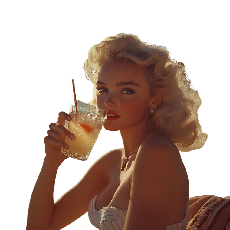 Beach Cocktail Portrait Vinyl Car Decal Sticker – Waterproof & UV-Resistant 8"