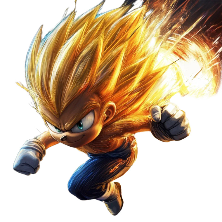 Super Saiyan Sonic Vinyl Car Decal Sticker – Waterproof & UV-Resistant 8"
