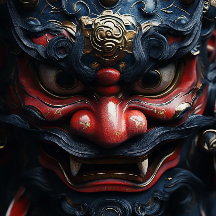 Ultra Realistic Oni Mask Vinyl Car Decal Sticker – Waterproof & UV-Resistant 8"