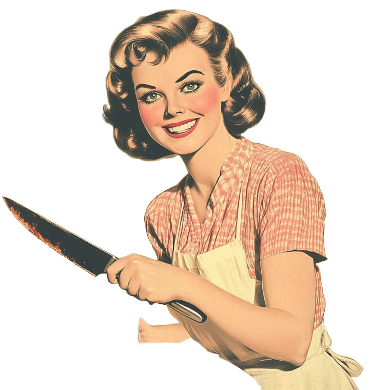 Retro Kitchen Killer Vinyl Car Decal Sticker – Waterproof & UV-Resistant 8"