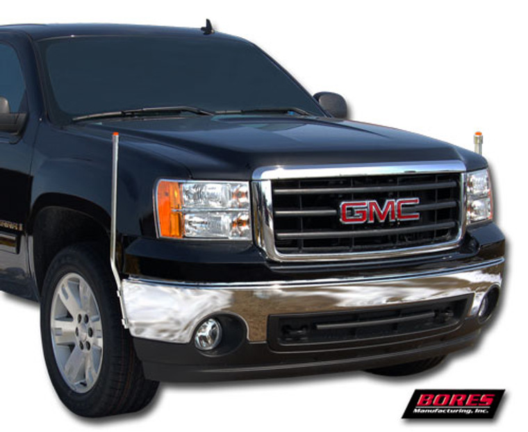 Transform 2007-2013 GMC Sierra 1500| Bumper Guide| LED Marker Lights| Easy Install, Polished SS, Set of 2