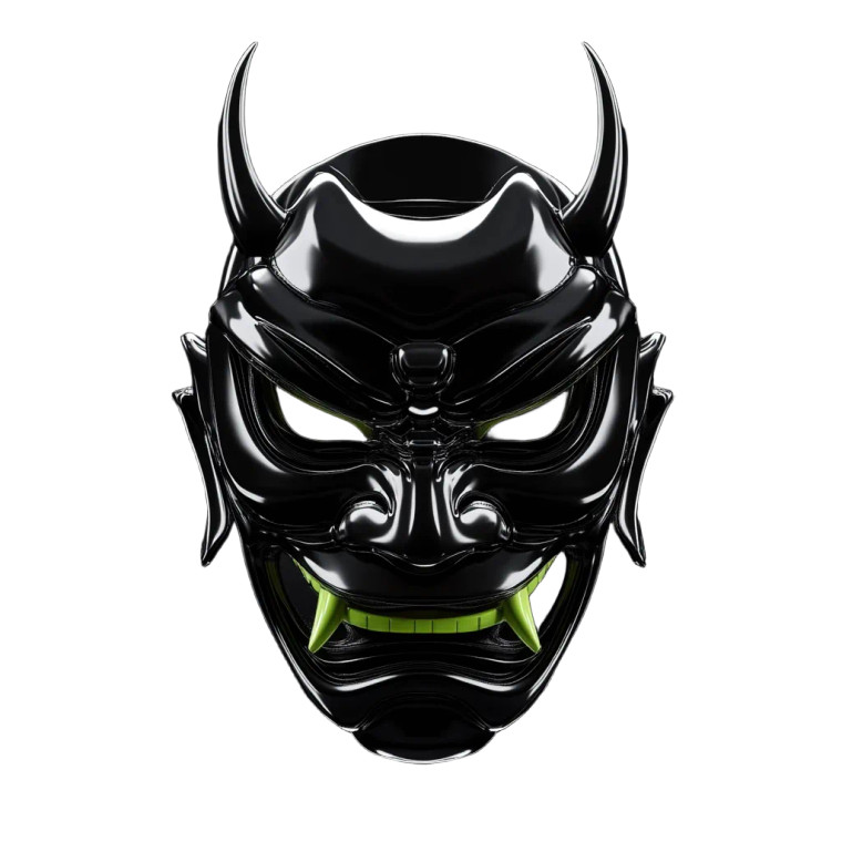 Hannya Mask V16 Vinyl Car Decal Sticker – Waterproof & UV-Resistant 8"