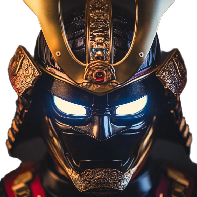 Samurai Ironman Helmet Vinyl Car Decal Sticker – Waterproof & UV-Resistant 8"