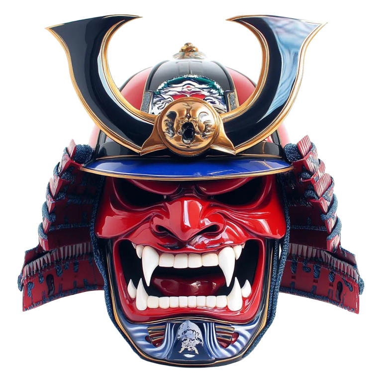 Samurai Helmet Canines Vinyl Car Decal Sticker – Waterproof & UV-Resistant 8"