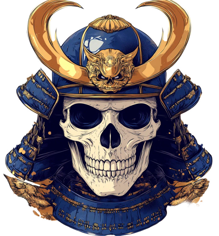 Samurai Skull Logo V3 Vinyl Car Decal Sticker – Waterproof & UV-Resistant 8"