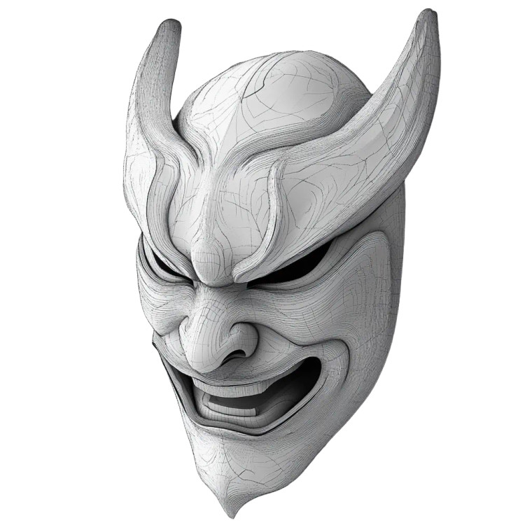 Oni Mask V17 Vinyl Car Decal Sticker – Waterproof & UV-Resistant 8"