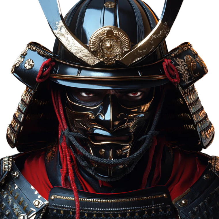 Masked Samurai Art Vinyl Car Decal Sticker – Waterproof & UV-Resistant 8"