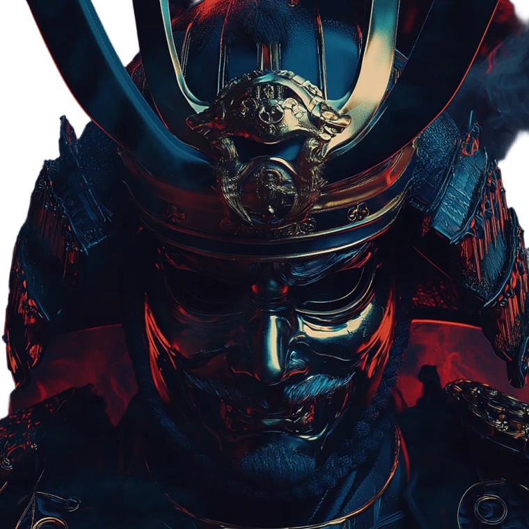 Samurai Hanya Mask V4 Vinyl Car Decal Sticker – Waterproof & UV-Resistant 8"