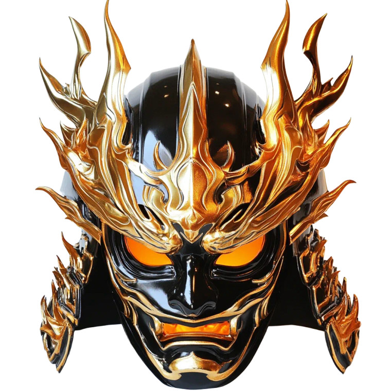 Golden Ninja Mask Vinyl Car Decal Sticker – Waterproof & UV-Resistant 8"