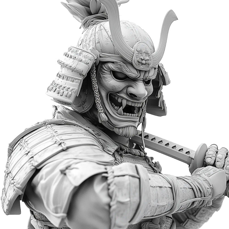 Masked Samurai V6 Vinyl Car Decal Sticker – Waterproof & UV-Resistant 8"