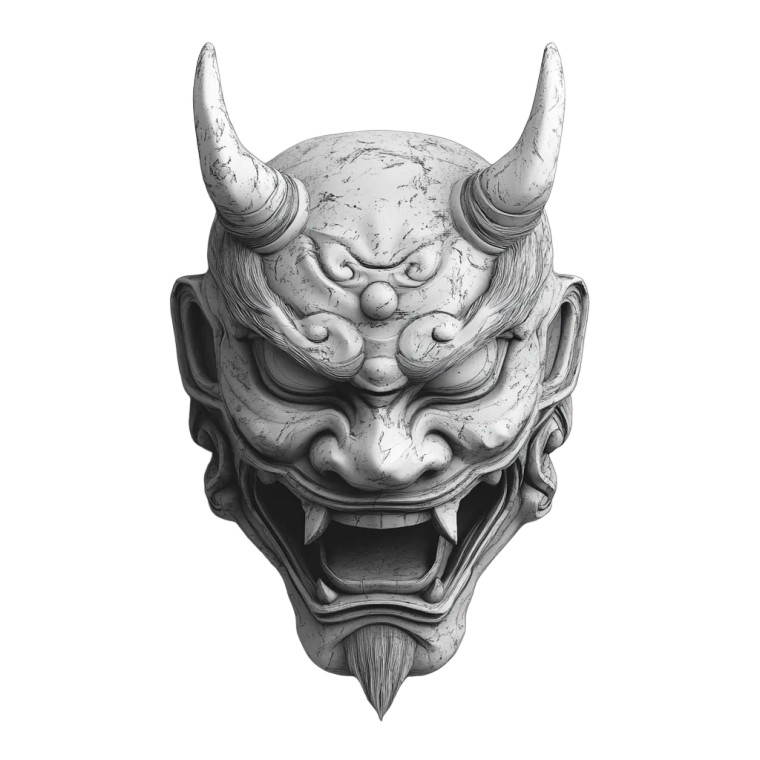 3D Oni Mask Vinyl Car Decal Sticker – Waterproof & UV-Resistant 8"