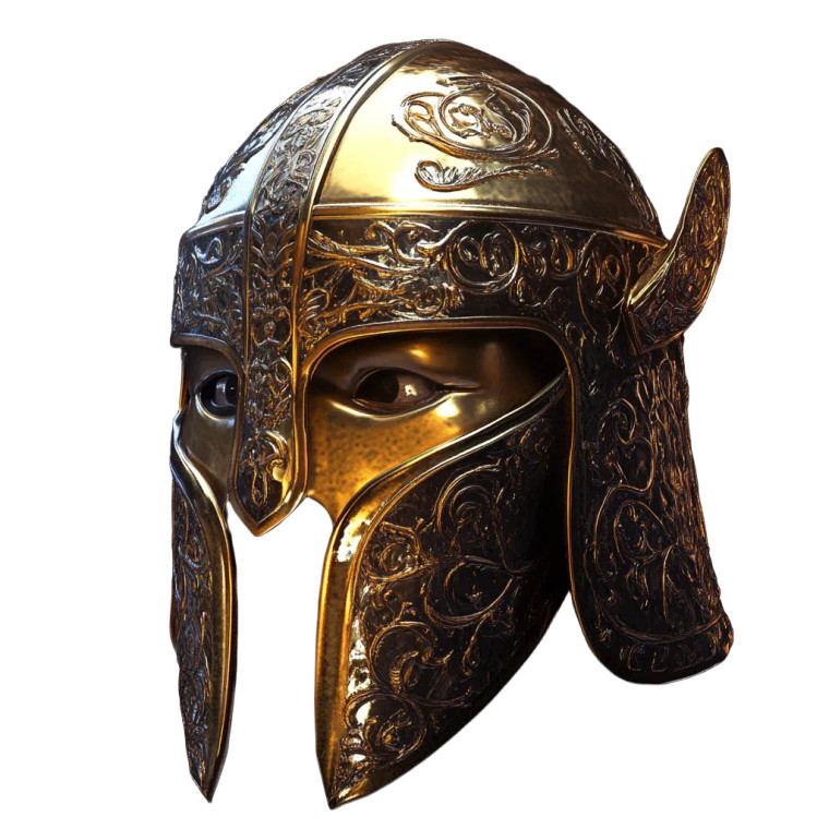 Golden Warrior Helmet Vinyl Car Decal Sticker – Waterproof & UV-Resistant 8"