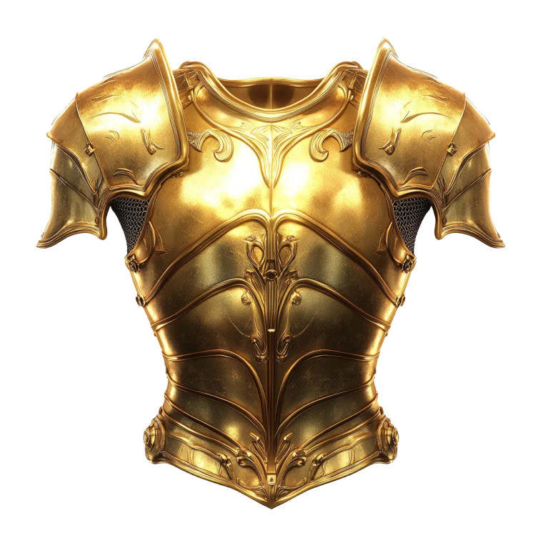 Golden Knight Armor Vinyl Car Decal Sticker – Waterproof & UV-Resistant 8"