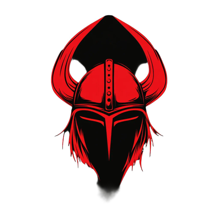 Red Viking Helmet Vinyl Car Decal Sticker – Waterproof & UV-Resistant 8"
