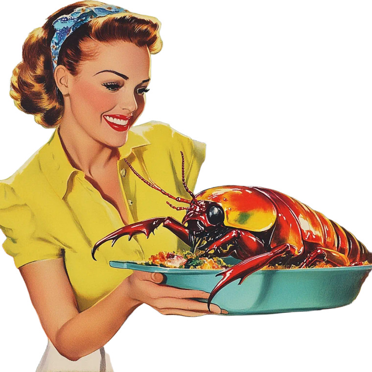 50'S Housewife Beetle Dinner Vinyl Car Decal Sticker – Waterproof & UV-Resistant 8"