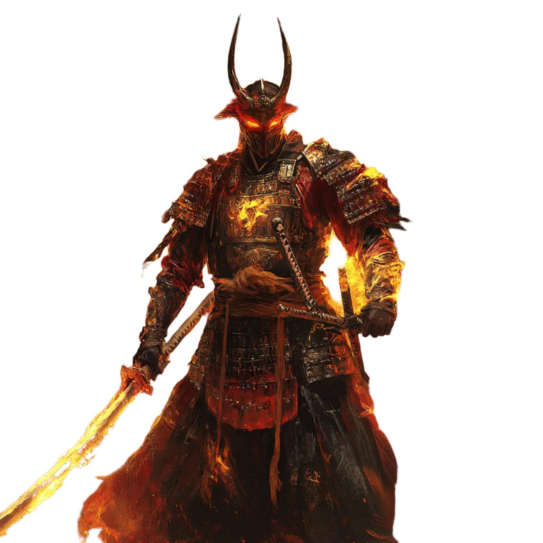 Fiery Samurai King Vinyl Car Decal Sticker – Waterproof & UV-Resistant 8"