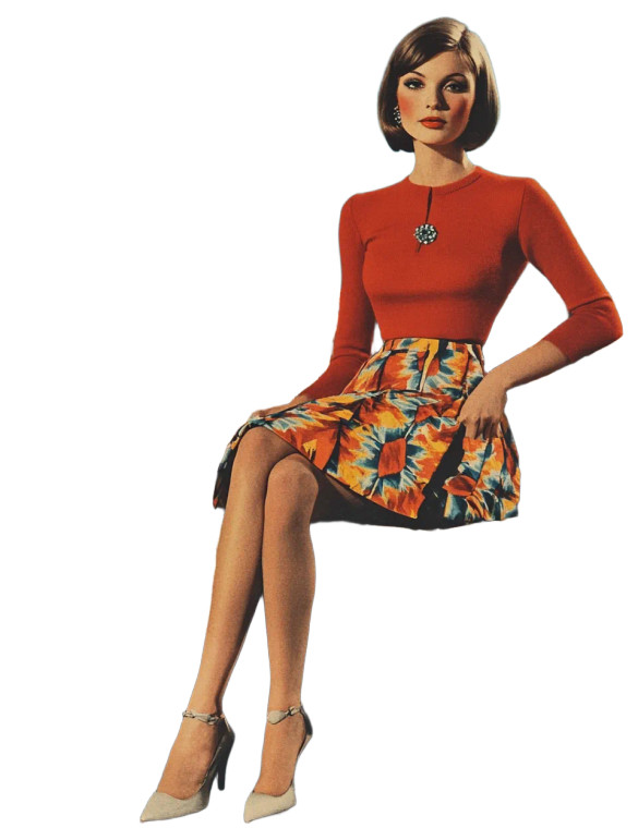 Vintage Mod Skirt Vinyl Car Decal Sticker – Waterproof & UV-Resistant 8"