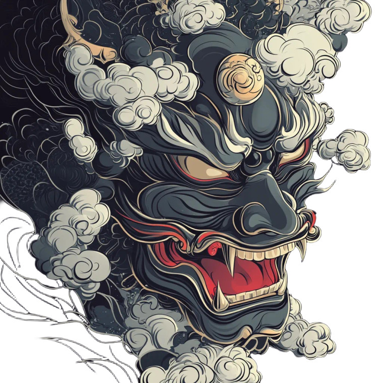 Angry Hannya Mask V2 Vinyl Car Decal Sticker – Waterproof & UV-Resistant 8"