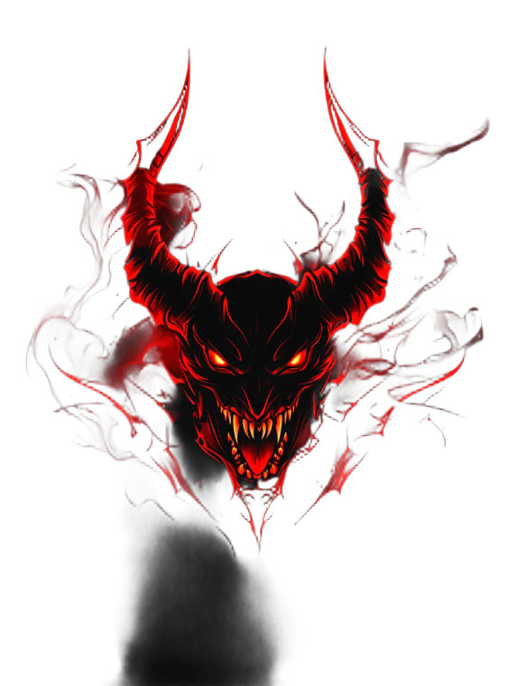 Sinister Demon Logo Vinyl Car Decal Sticker – Waterproof & UV-Resistant 8"